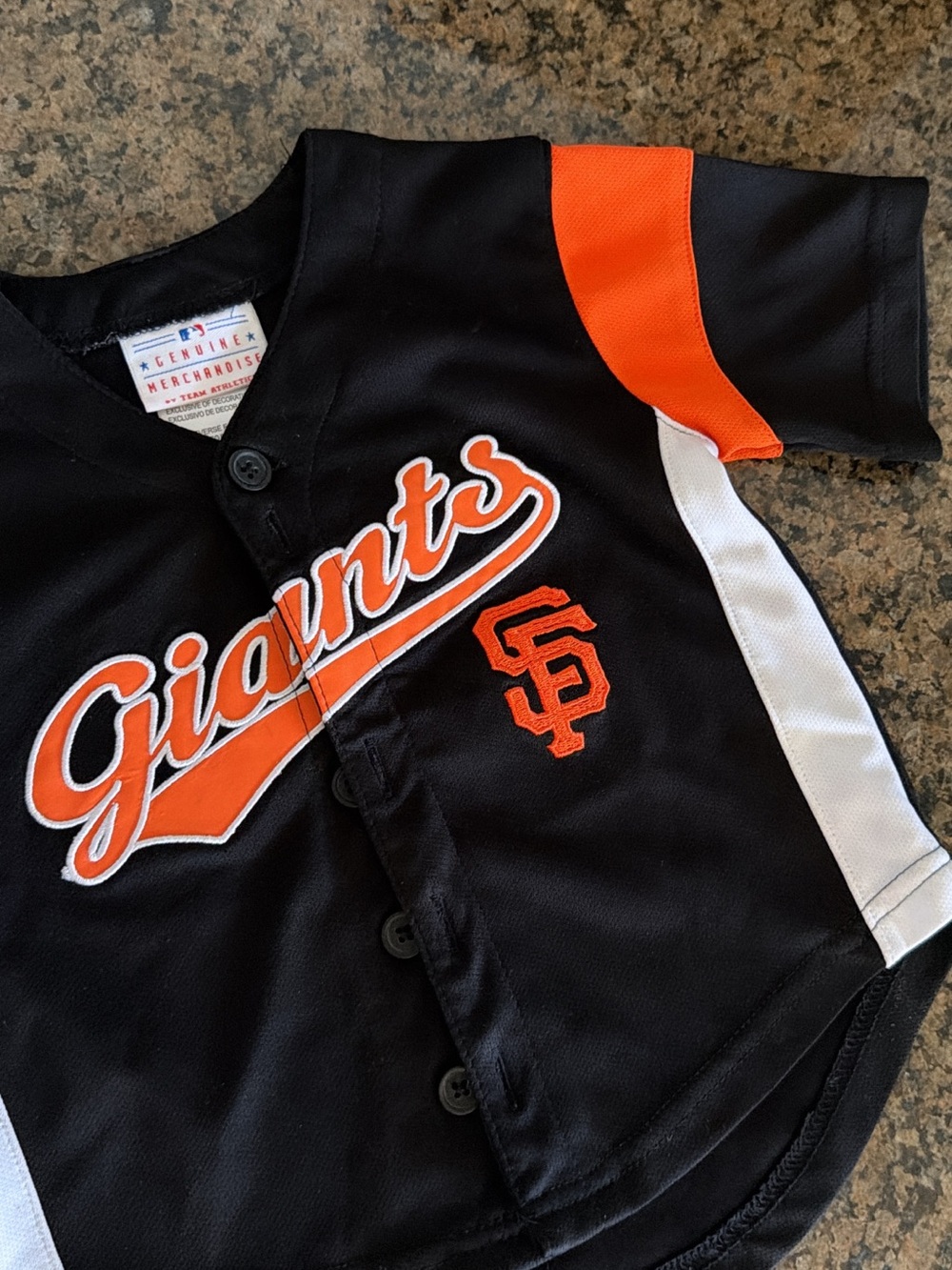 San Francisco Giants Toddler Black & Orange Button-Front Jersey